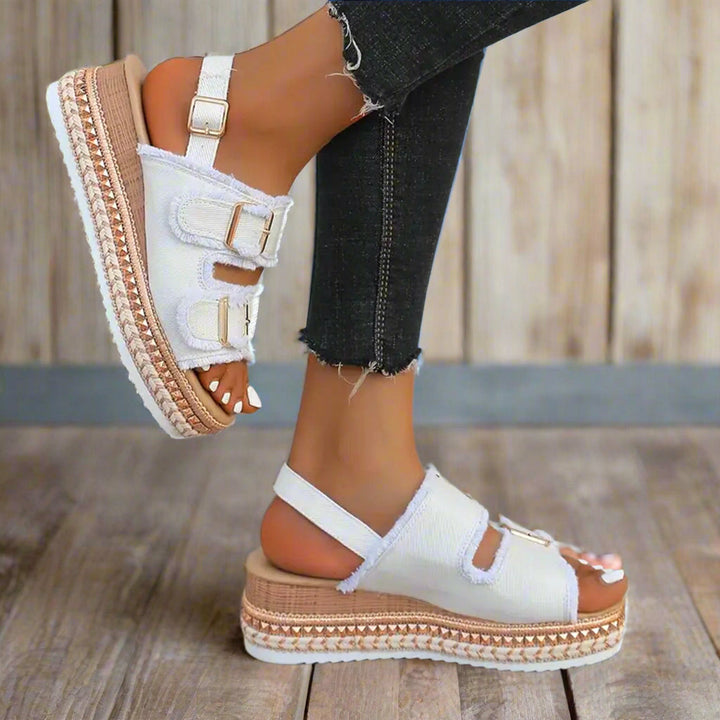 SARA - CASUAL DENIM WEDGES